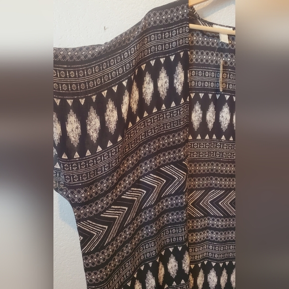 💚5/$25 NWT FV21 Boho Open Front Woven Cardigan Fringe Duster Kimono Size Medium - Picture 3 of 6